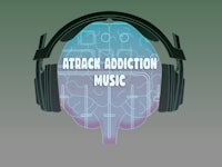 the logo for attack addiction music